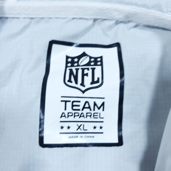 White Atlanta Falcons Rain Jacket Size XL NFL Team Apparel Windbreaker - Picture 8 of 14